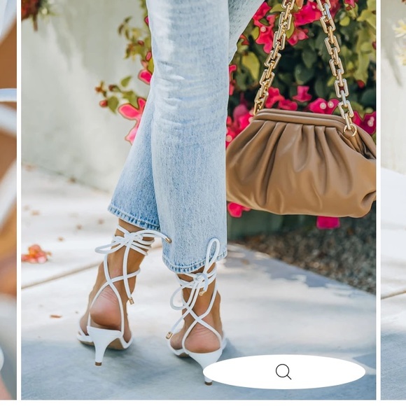 VICI Leather Strappy Kitten Heel (8.5) White - Picture 4 of 5